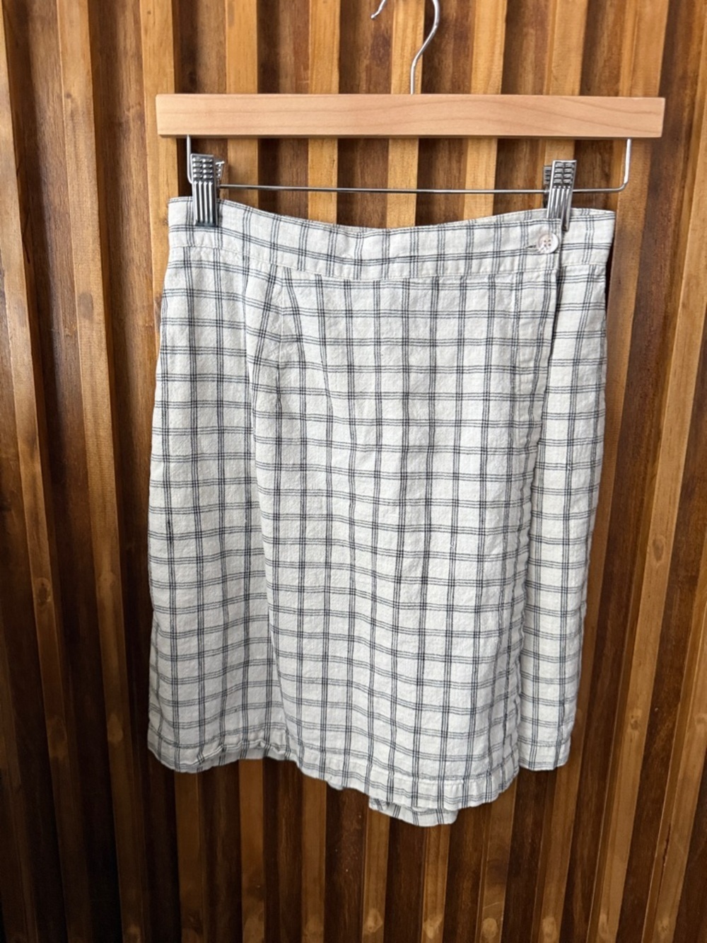 Vintage Savannah Cotton Linen Wrap Faux Shirt Short. Size 6
